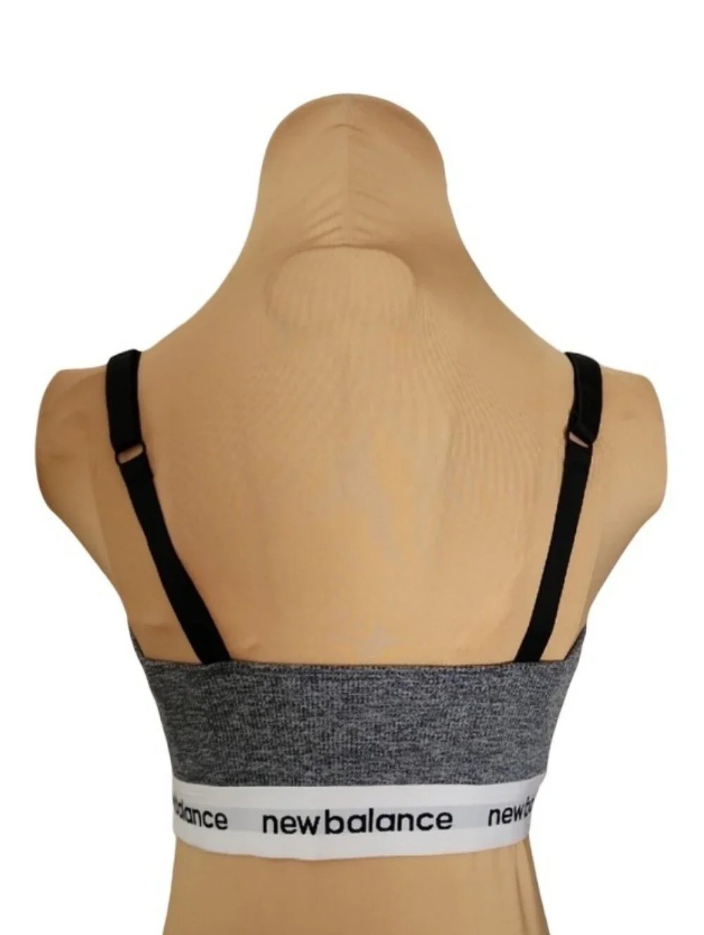 New Balance Heather Gray Seamless Sports Bra Adjustable Straps Lounge Athleisure